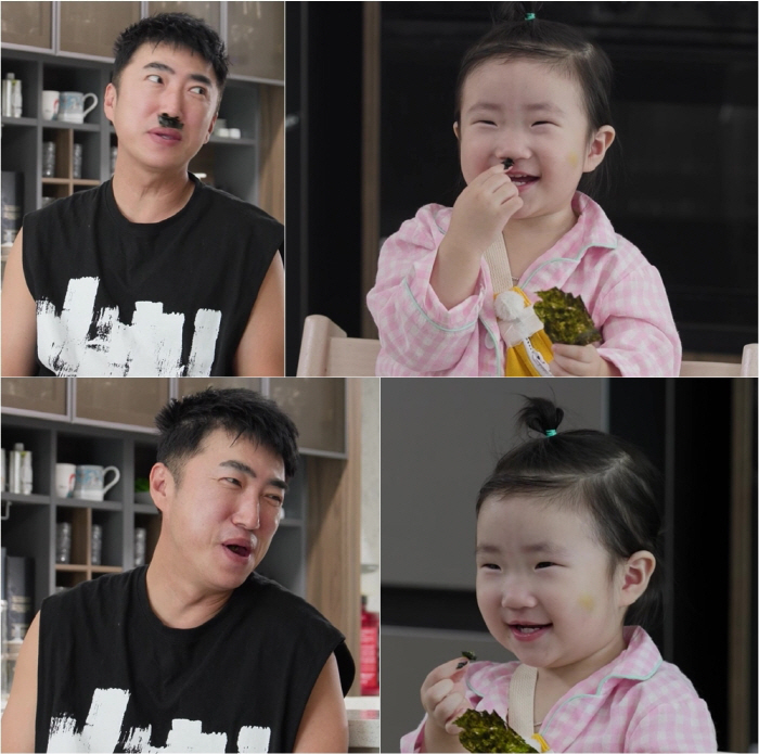 역시 개그맨 DNA는 다르네…장동민 딸, 인중에 김 붙이고 '찰리 채플린…