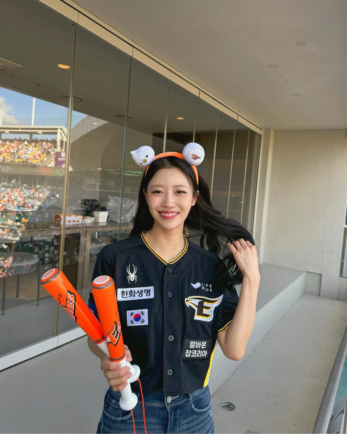 "한화팬 답네"…'보살팬' 미주, 또 직관갔다 "나는 행복합니다"