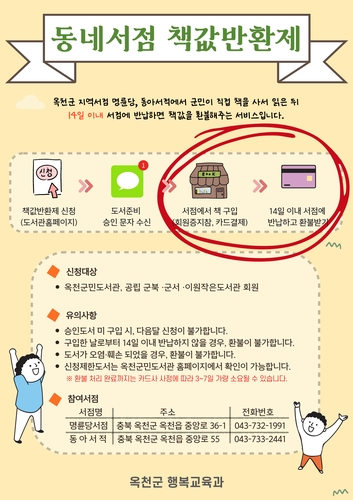 옥천군 "동네서점 이용 후 책값 되돌려 받으세요"