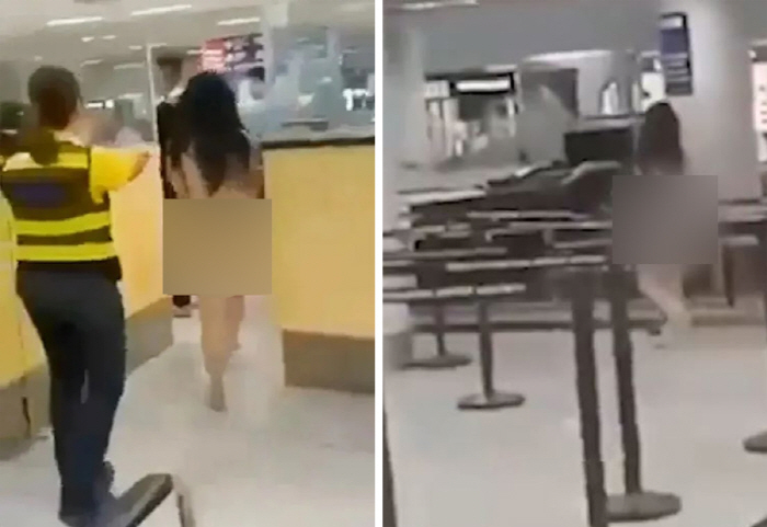 공항 나체로 누빈 여성, 무슨 일 있었길래…