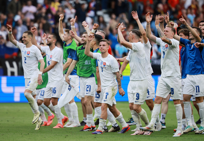 [유로2024]FIFA랭킹 3위 벨기에, 48위 슬로바키아에 0대1 패배…