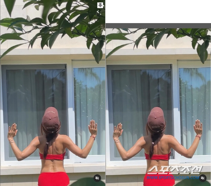 [SCin스타] 46세 채정안, 20대 못잖은 S라인 뒷태! 레드 비키니…