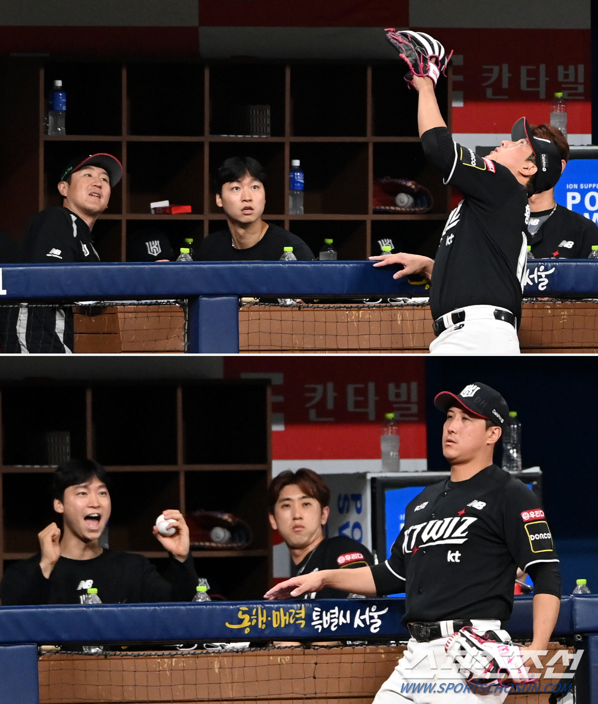 '이걸 잡는다고?' 집중력이 폭발했다. 황재균 캐치에 화들짝, KT 더그…