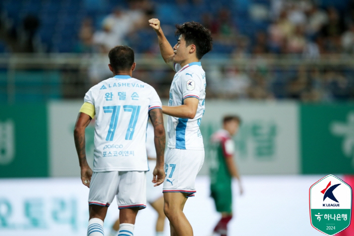 '3분이면 충분했다' 홍윤상-이호재 연속골 포항, '김준범 환상골' 대전…