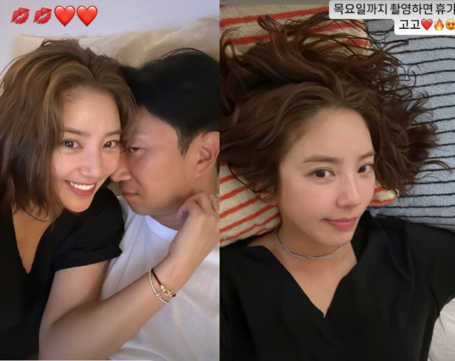 '7kg 찐' 손담비♥이규혁 침대 위 초밀착 "2번째 시험관 도전"