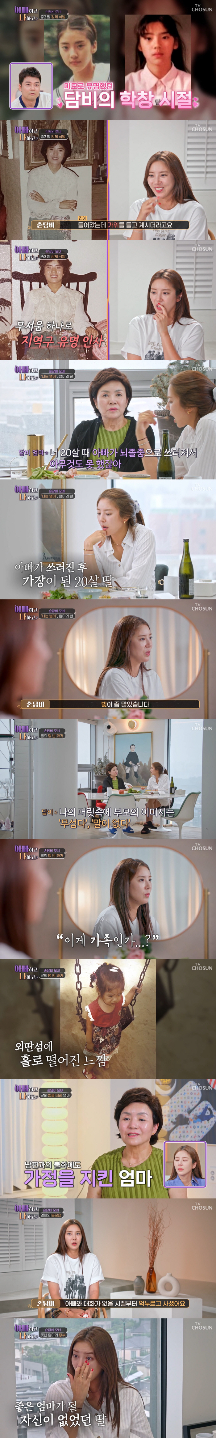'아빠하고 나하고' 손담비 "母에 머리카락 밀리고, 양쪽 뺨 맞은 적도"…