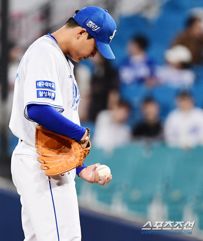 "회복까지 한달" 삼성 선발진에 비상등, 좌승현 왼쪽 햄스트링 손상 이탈…