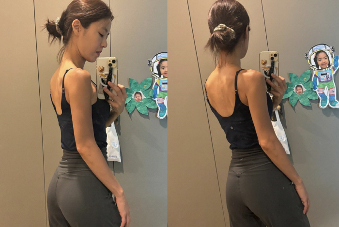 '치과의사♥' 이윤지, 직각 어깨+탄탄 등근육...누가 두 딸 맘이라 믿…