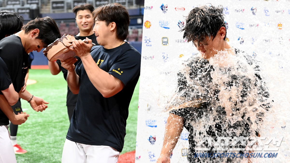 김도영 혼비백산, 30-30 달성 축하에 진심인 호랑이들. 케이크에 물세…