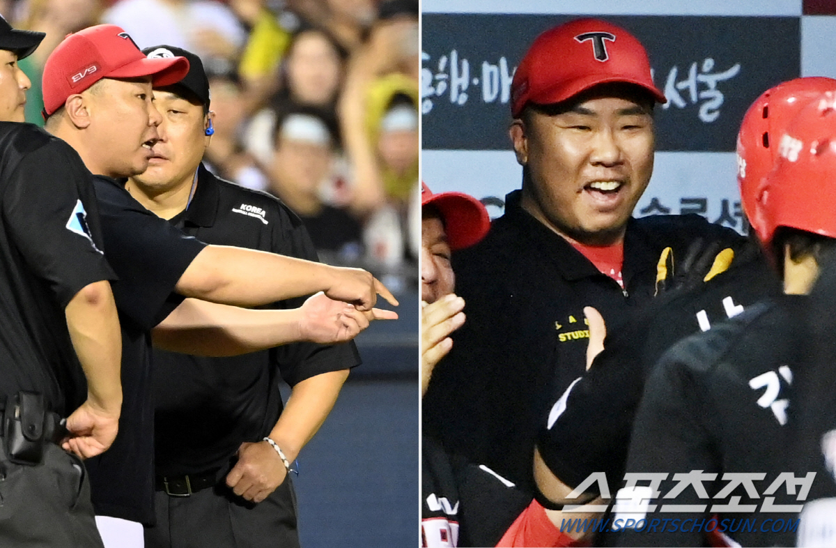 석연찮은 판정에 뿔났던 꽃범호, 김도영 추격타-나성범 역전포에 활짝 웃었…