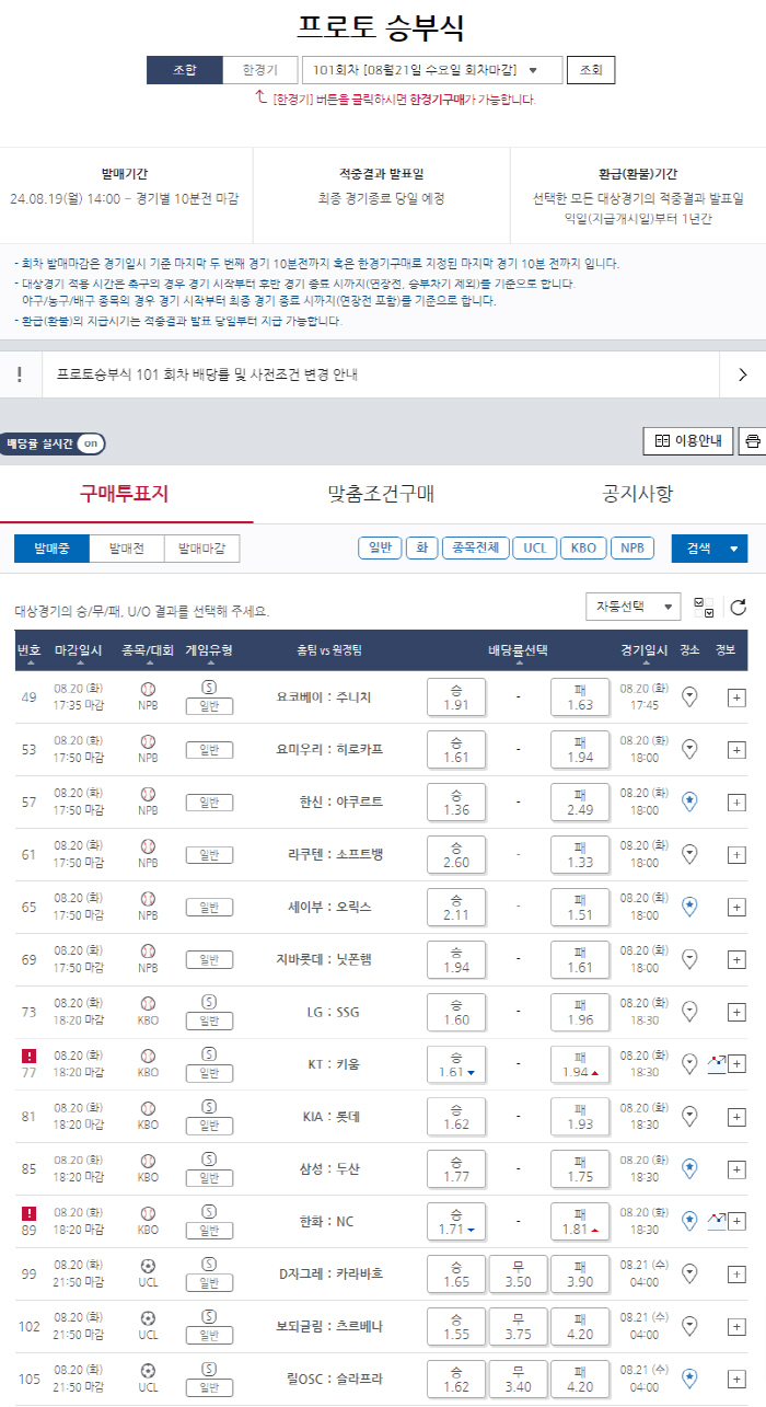 프로토 승부식 99회차, 1000원으로 약 9400만원 만든 고배당 적중…