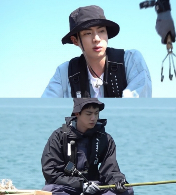 "슈퍼참치 잡고파" BTS 진, 손수 만든 낚싯대로 낚시 도전 (푹다행)