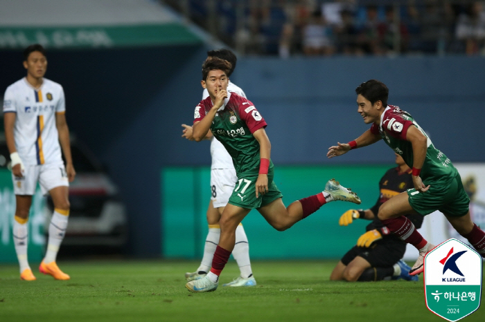 '윤도영 데뷔골-김인균 복귀골' 대전, 광주에 2-0 승 '5경기 무패+…