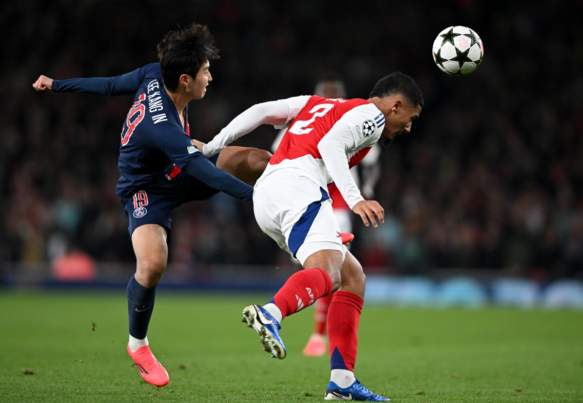 '미친 중거리' 이강인, 팀 최고 평점→혼자선 역부족...PSG, 아스널…