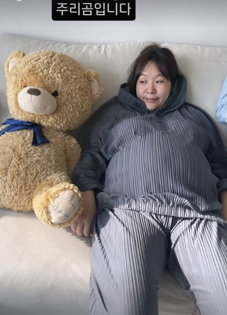 '다섯째 임신' 정주리, 83kg되고 자포자기..스스로 "곰 됐다"