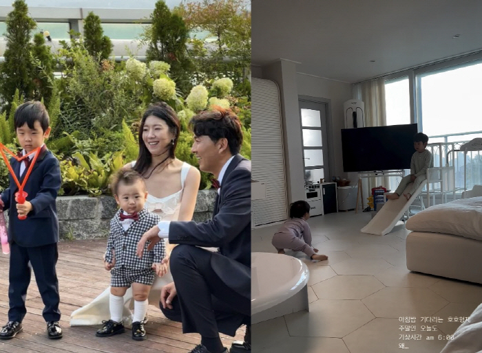 이필모♥서수연 집, 거실이 이렇게 넓다니...미끄럼틀 놔도 넉넉한 형제 …