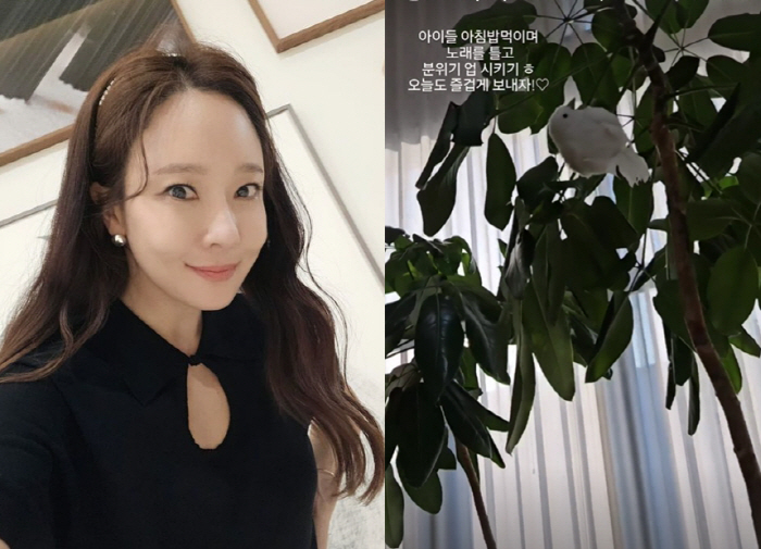 '백종원♥' 소유진, 거실에 작은 정원이..."아이들 아침밥 먹이며 분위…
