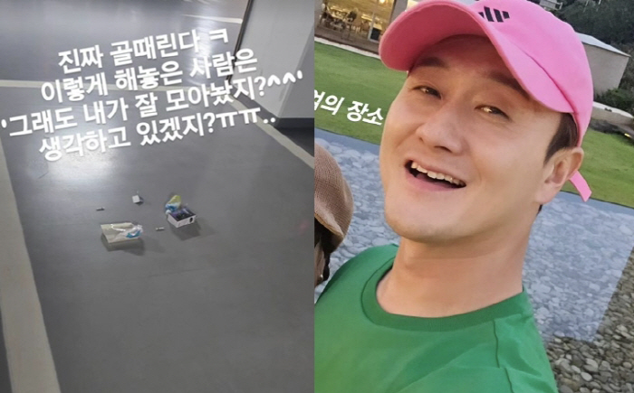 김원효, '주차장 쓰레기 투척' 무개념 빌런에 분노..."진짜 골 때린다…