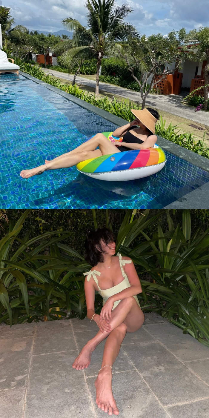 '12kg 감량' 고은아, 볼륨감 강조한 수영복 자태..화끈한 몸매 노출