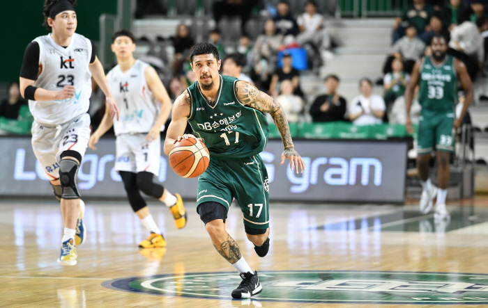 '알바노가 또 해결했네' DB, 접전 KT에 72-66 재역전승