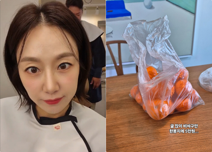 '60억 집주인' 김지혜 "귤 한봉지에 5만원, 비싸"..치솟은 물가에 …