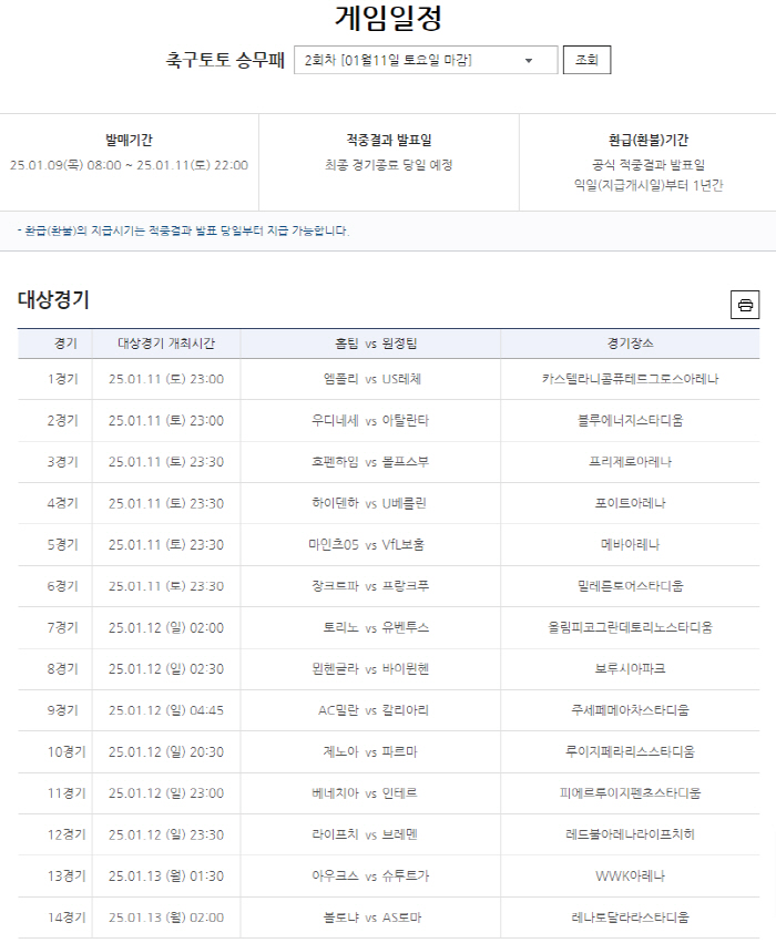 1등 적중만 16건, 스포츠토토 2025년 첫 승무패 적중 결과 발표