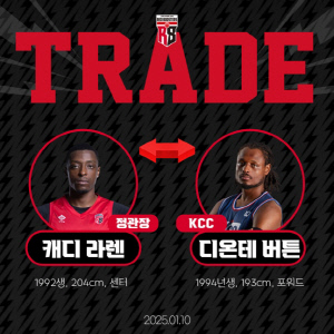 [집중분석] 일시 봉합책 vs 윈-윈. 라렌↔버튼 대형 트레이드 정밀분석. 일단 KCC와 정관장 필요한 부분은 보충했다