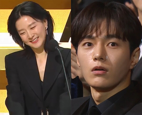이영애, 시상식 깜짝 등장...넋 나간 김명수에 "많이 놀라신 듯" [K…