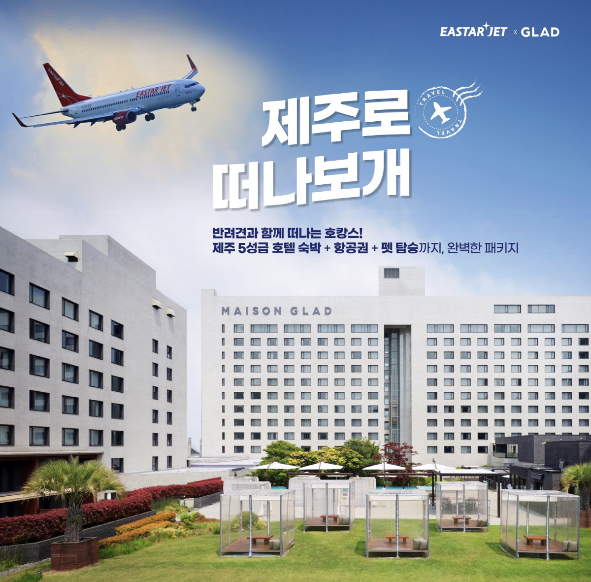 메종 글래드 제주-이스타항공, '제주 펫 에어텔(항공+호텔)' 패키지 출…