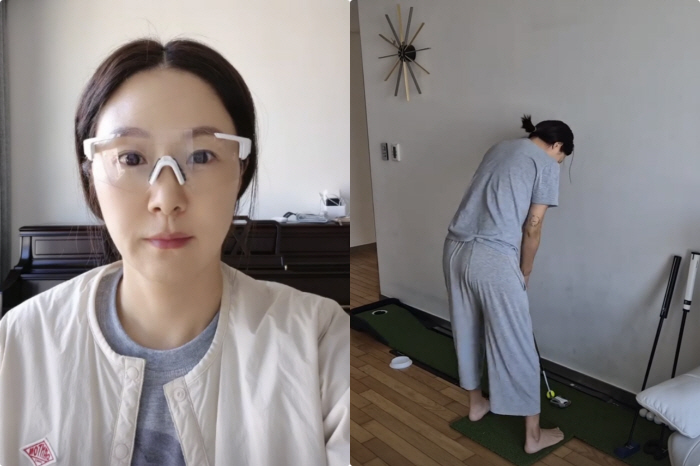 '박준형♥' 김지혜, 60억 반포家서 골프연습..부티가 철철