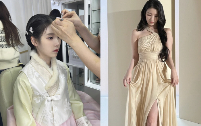 아이유, '단아' 한복→'청순' 드레스까지 다 소화한 '국민 여동생'