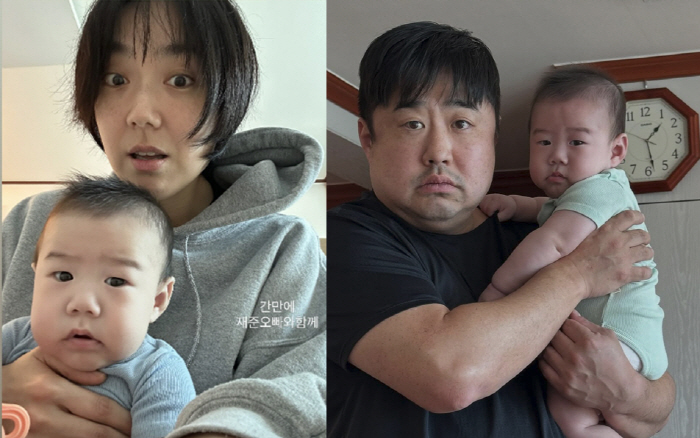 이은형도 헷갈린 ♥강재준·子 '붕어빵' 비주얼..."엄마 유전자 왕따"