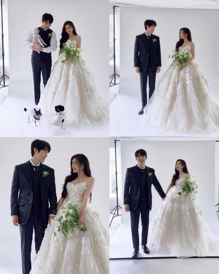 '4월 결혼' 에일리♥최시훈, 예비부부의 달콤한 키스…설렘 폭발 웨딩 화…