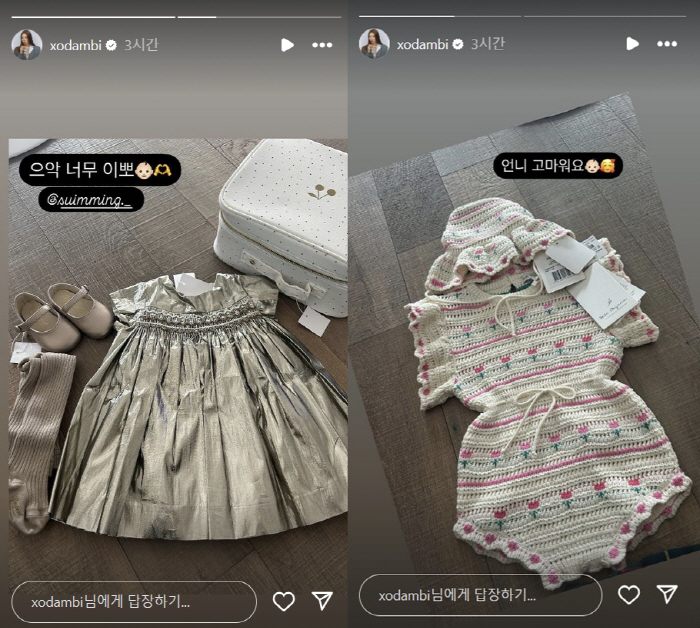 [SCin스타] '이규혁♥' 손담비, 옷 선물받고 신난 예비엄마…딸바보 …