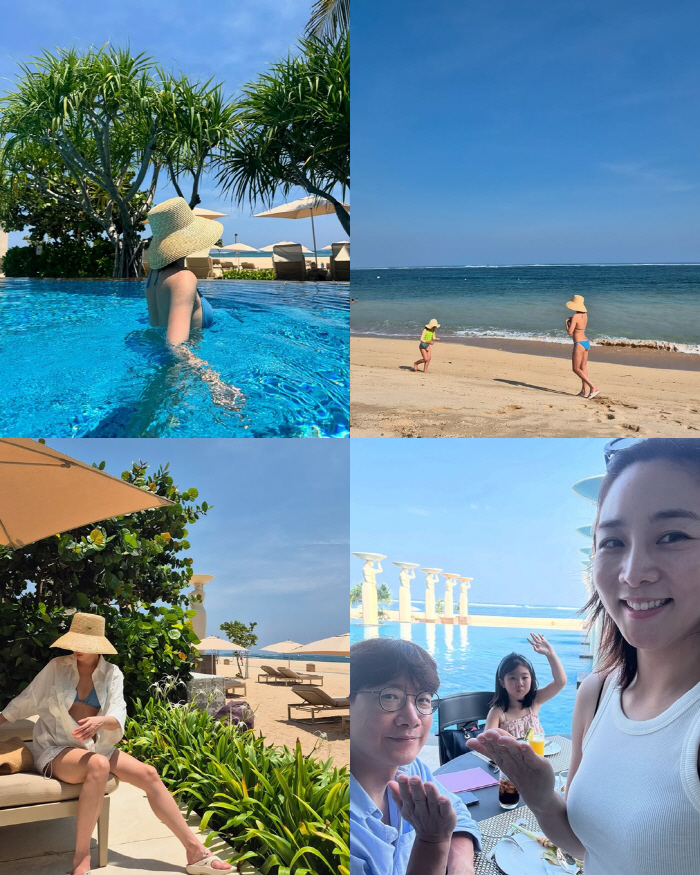 '조우종♥' 정다은, 발리서 과감한 비키니..41세 완벽 몸매