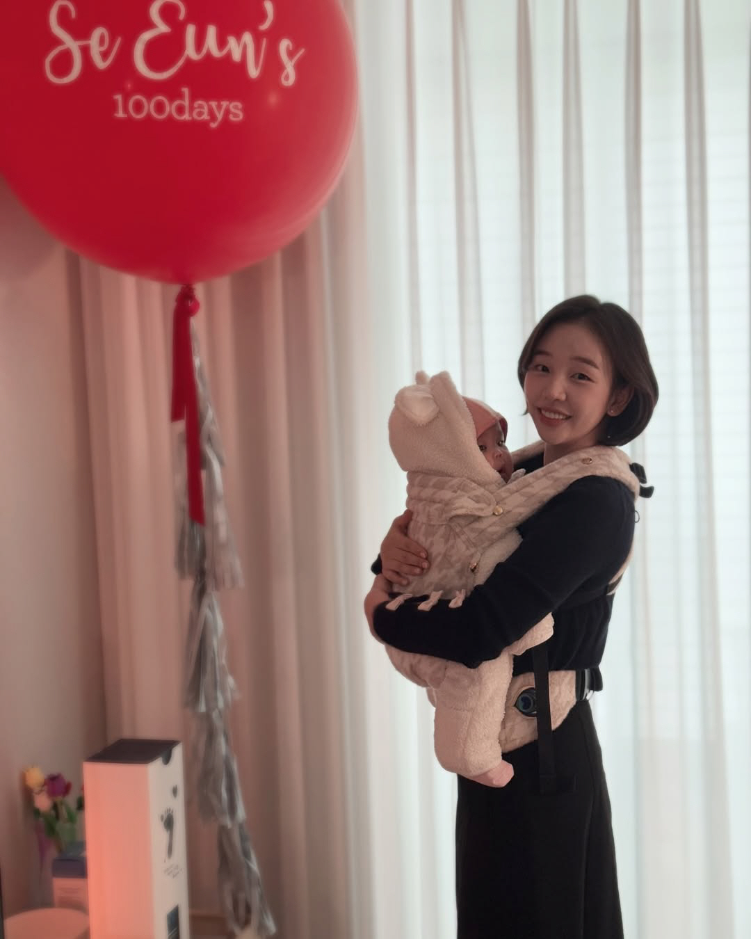 백아연, 100일 딸 '풍성 머리숱+귀여운 미모' 자랑...꼭 닮은 '붕…