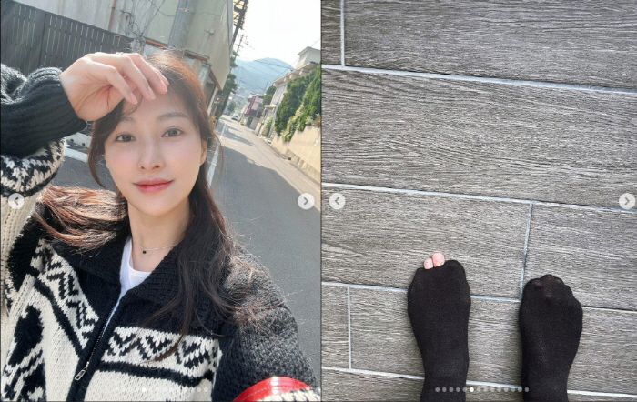 카라 박규리, 구멍난 스타킹에 발가락 쏙..."이런 모습 처음이야"