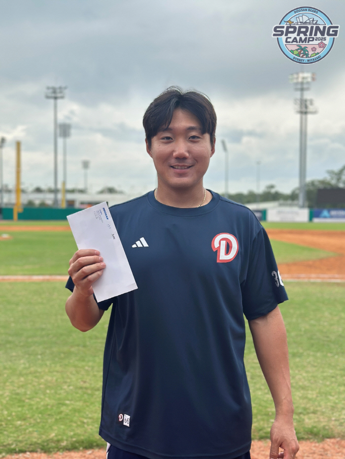 '롯데 이적생' 두산 추재현, 스프링캠프 깜짝 MVP! 청백전 5할 불방…