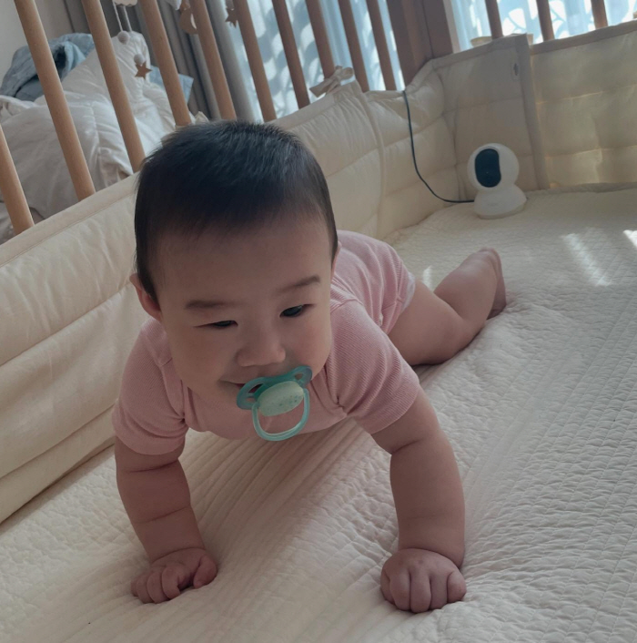 강재준♥이은형 6개월 子, 벌써 네발기기 성공..훤한 고생길에 "다들 비…