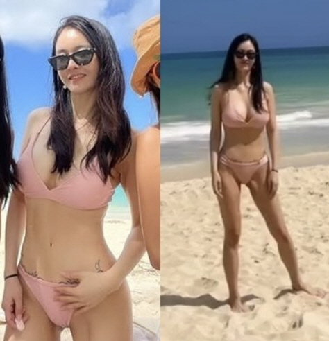 추신수 아내 하원미, 누드톤 비키니 몸매에 문신까지 '20대 같은 애셋맘…