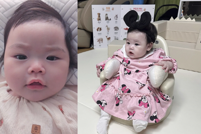 박수홍♥김다예, 4개월 딸 인형 미모 자랑..."짙은 쌍꺼풀로 미모 갱신…
