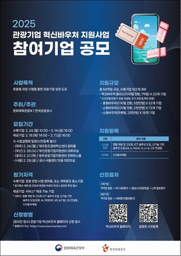문체부·관광공사, '관광기업 혁신바우처 지원사업' 공모