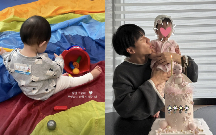 누가봐도 이승기 딸, 통통 볼살이 父와 붕어빵...♥이다인 "정말 소중해…