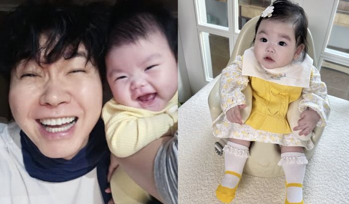 아기 병아리 박수홍♥김다예 딸, 어떻게 이렇게 예뻐?..병아리 룩에 아빠…