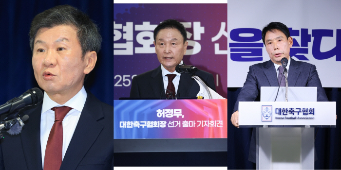 "'D-데이' 오늘 KFA 회장 선출" '4선 도전' 정몽규 "1차 과반…