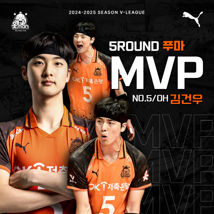 OK저축은행 김건우, 팬들이 선정한 5R 푸마 MVP 선정