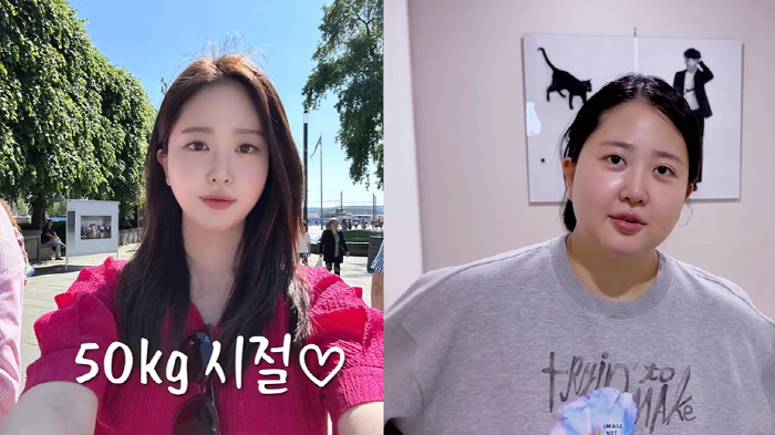'♥박수홍' 김다예, '50kg→72kg' 턱살 비교샷..."둘째 위해 …