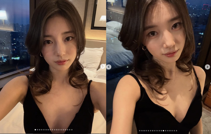 수지, 너무 과감한 노출..깊이 파인 가슴라인 "언니 여며"
