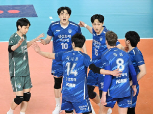'김우진 24점' 삼성화재, 한국전력에 3-1 역전승…5위 수성