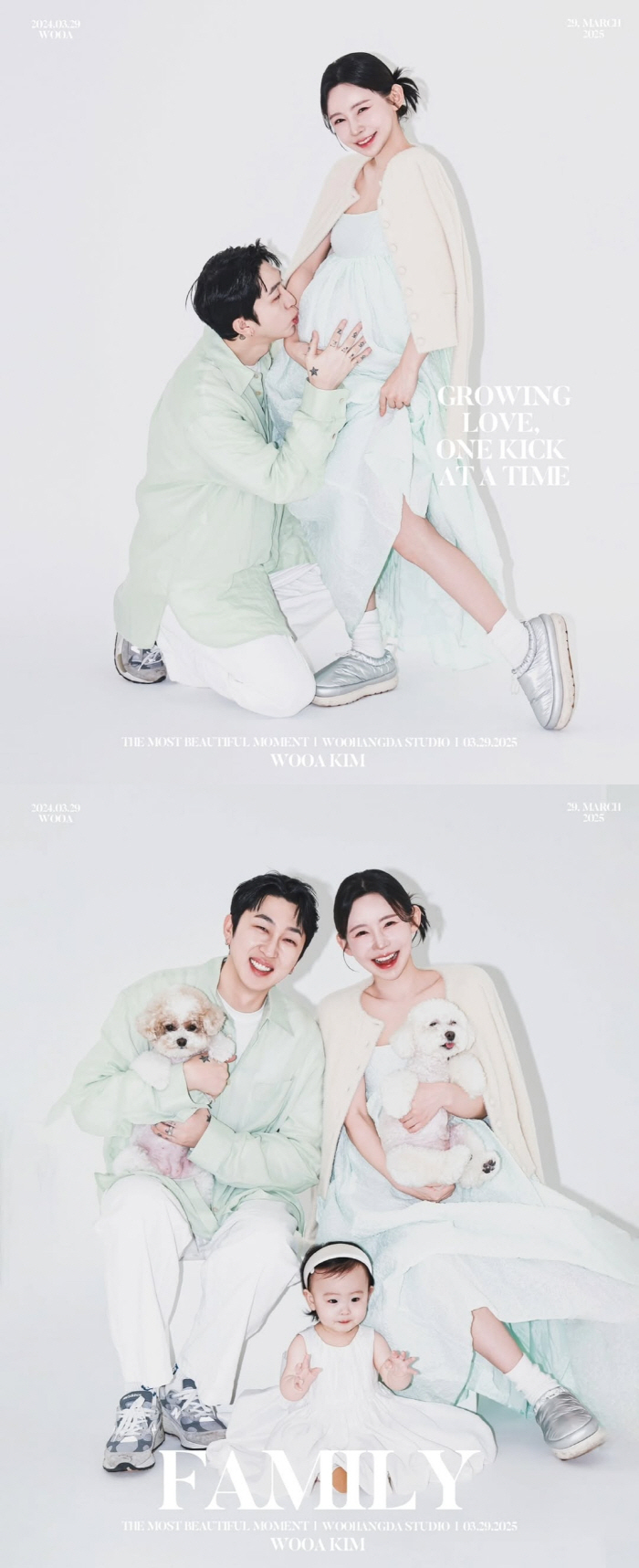슬리피 "우리 가족 벌써 6명"..♥아내 출산 앞두고 '기념 촬영'